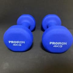 PROION ダンベル2個セット 4kg ソフトコーティングで筋力トレーニングのサムネイル