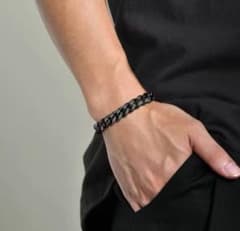 【7mm】ブラック 喜平チェーン ブレスレット モード系 ストリート系のサムネイル