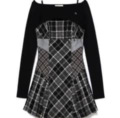 新品 andmary Nadia check pleats mini dress andmary Nadia check pleats mini dress - メルカリ