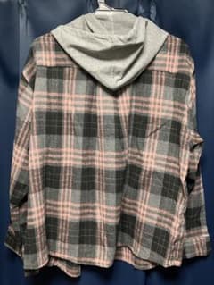 Niliv チェック柄フード付きシャツ 2XL オーバーサイズのサムネイル
