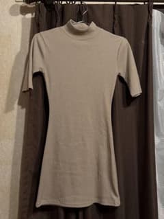 Darich ダーリッチ ハイネック リブ ミニワンピース 半袖 ベージュのサムネイル