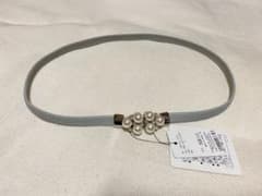 ドリードール パールバックルゴムベルト シルバーグレー ビジューベルト ドレスのサムネイル