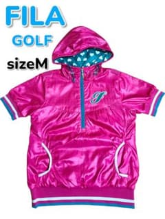 【FILAGOLF】古着レディースゴルフウェア　秋冬　ハーフジップ　ピンク　M