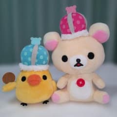 リラックマ 10周年記念 ぬいぐるみセット 王冠　コリラックマ キイロイトリ