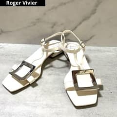 ✨美✨Roger Vivier ホワイト スクエアトゥ サンダル ミュール - メルカリ