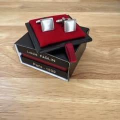 【極美品・箱付】ルイファグラン Louis FAGLIN カフス スクエア 白のサムネイル