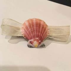 新品 貝のサマーバレッタ 夏 リボン オーガンジーのサムネイル