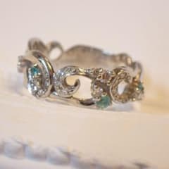 スタージュエリー Pt950 ダイヤモンドリング　パライバトルマリンリング スタージュエリー パライバトルマリンリング pt950 9号 - メルカリ