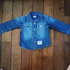 デニムシャツ 　ブルーアズール　キッズ　100のサムネイル