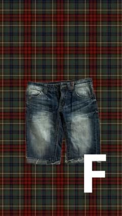 ダメージ加工デニムショートパンツ・7部丈デニムパンツのサムネイル