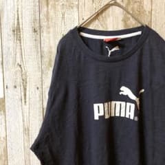 オーバーサイズ　ビッグシルエット　プーマ　刺繍　プリントTシャツ　ネイビー　紺色のサムネイル