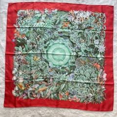 HERMES 希少 カレ90 生命の森 スカーフ シルク 動植物 フランス製 