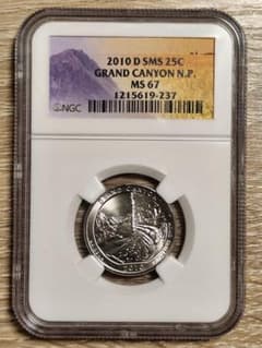 NGC MS67☆2010D アメリカ 25セント コイン グランド・キャニオン