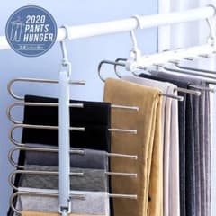 折りたたみ式　ズボンハンガー　6連　ステンレス　3個のサムネイル
