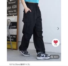 新品未使用　PAGEBOYLIM パラシュートワークパンツ　ブラック　Lサイズのサムネイル
