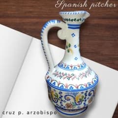 スペイン陶器　水差し　ピッチャー　花瓶 陶器 花瓶 水差し 手描き スペイン製 CRUZ P. ARZOBISPO - メルカリ