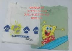 키즈 UNIQLO UT 스플라툰 2 스폰지밥 T셔츠 2장 세트