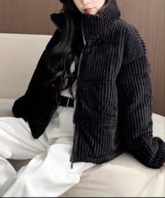 お値下げ✨美品 コーデュロイ キルティングジャケット 黒のサムネイル