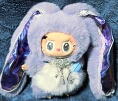 □海外限定□垂れ耳うさラブブ □紫×白 □レース・ラメ・ネックレス