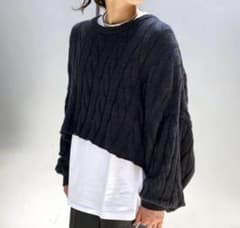 AP STUDIO クロップドケーブルニット