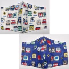 SALE‼️ 2枚セット　電車　ハンドメイド　立体マスク　男の子　子供用のサムネイル