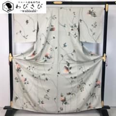 色無地 利休色 地模様 縦菱 しつけ糸 トールサイズ KK-2400 色無地 利休色 地模様 縦菱 しつけ糸 トールサイズ KK-2400