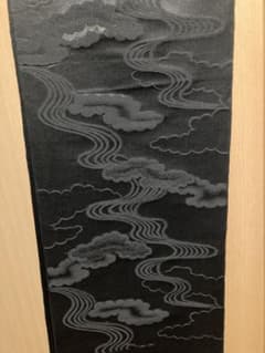喪服 帯 雲取り文様 黒地のサムネイル