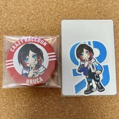 CrazyRaccoon CRストア ステッカー付き缶バッジ うるか - メルカリ