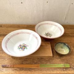 ペア 自宅で本格ラーメン 80'sヴィンテージ中華陶器 虹色鳳凰のサムネイル