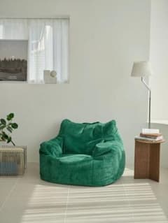 美品】LOOSY 1人掛けビーズソファ Green - メルカリ