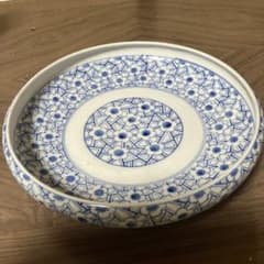S*n様 有田焼 しん窯 青花 大皿 ２枚 有田焼】しん窯 青花 染付 祥瑞文様 大皿 2皿セット 裏印「青」 24cm