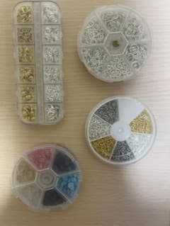 ハンドメイド用 金具パーツ4点セット(丸カン・アイピン・天然石チップ)のサムネイル