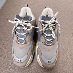 BALENCIAGA スニーカー 43 グレー/ベージュ - メルカリ