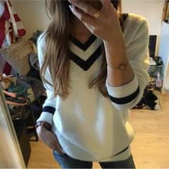 Mila Owen”アンゴラ混ラインニット#ホワイトのサムネイル