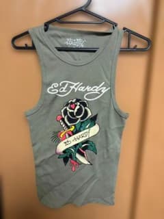 ED by Ed Hardy タンクトップ S カーキ ローズ Y2K - メルカリ