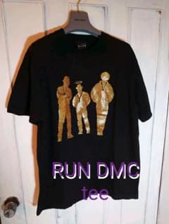 Tシャツ　RUN DMC　ブラック　黒　ゴールド　ロックT　アディダスのサムネイル