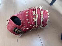 ZETT 赤 軟式グローブ レザー製のサムネイル