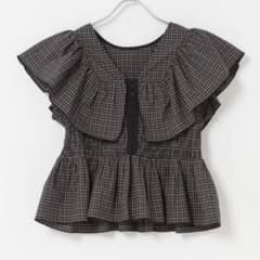 【新品】KBF フロントホックチェックフリルブラウスのサムネイル