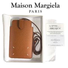 メゾンマルジェラ スマホショルダー バッグ ブラウン レザー ユニ