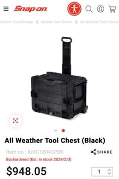 スナップオン SNAP ON モバイルツールチェスト KMC18043 工具箱 - メルカリ