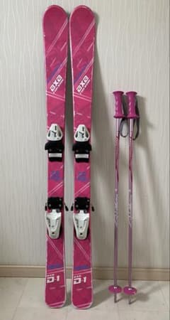 スキー板 BXB 118㎝ ストック セット 女の子 - メルカリ