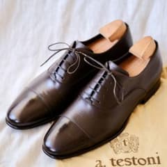 新品未使用品a. testoni ドレスシューズ ブラウン/ブラック 新品‼️a. testoni ドレスシューズ ブラックレザービジネスシューズ