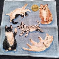 FEILER フェイラー タオルハンカチ 廃盤品マイキトゥン ブルー猫