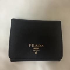PRADA 3つ折り財布 サフィアーノ レザー ブラック コンパクト