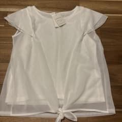 新品　INDEX 未使用 半袖ブラウス ホワイト ラメ入りのサムネイル