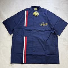 新品 正規品 ✨ MOON レーシング ストライプ シャツ ネイビー Lサイズ 新品 正規品 ✨ MOON レーシング ストライプ シャツ ネイビー Mサイズ