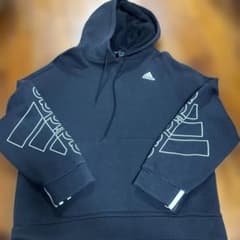adidas パーカー ブラック レディース J/Sサイズのサムネイル