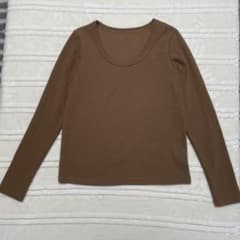 神戸レタス　コウベレタス裏起毛リブTシャツ　ベージュ　ラウンドネックのサムネイル
