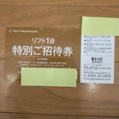 グランデコスノーリゾート　リフト１日券１枚のサムネイル