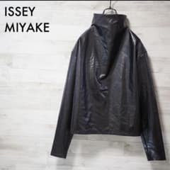 ISSEY MIYAKE 93AW フェイクレザー ハイネックトップ Blk/Lのサムネイル